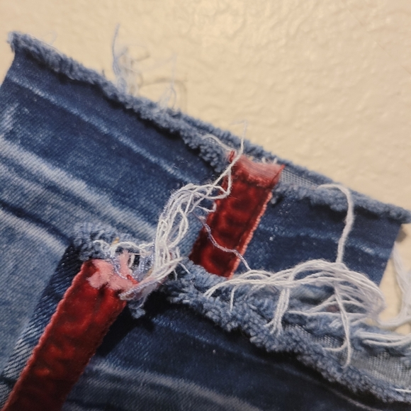 Garage Medium Wash High Rise Jeans-Red Stripe - Picture 15 of 16